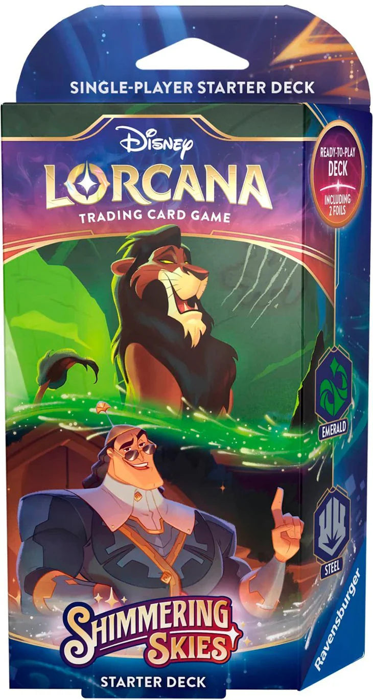 generic lorcana tcg: shimmering skies: starter decks: both emerald Disney Lorcana TCG: Shimmering Skies Starter Deck Emerald & Steel (Sca
