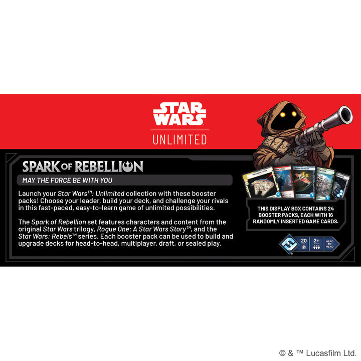 Star Wars: Unlimited - Spark of Rebellion Booster Display (SEALED)