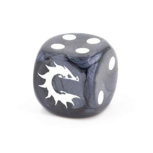 Conquest Logo on Dark Grey Marbled Dice - 24 per pack [Pre - Order]