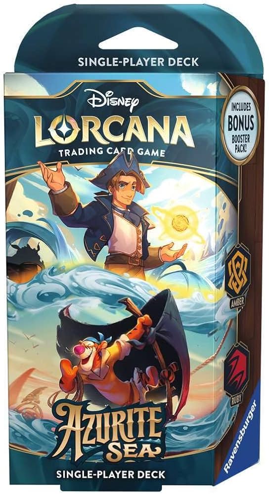 Disney Lorcana TCG: Azurite Sea Starter Deck Amber & Ruby (Jim Hawkins & Tigger)