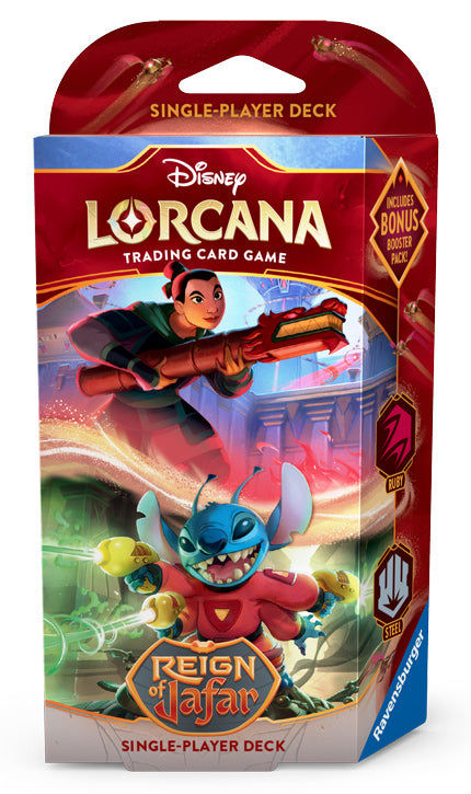 Disney Lorcana TCG: Reign of Jafar Starter Deck Ruby & Steel (Mulan & Stitch)