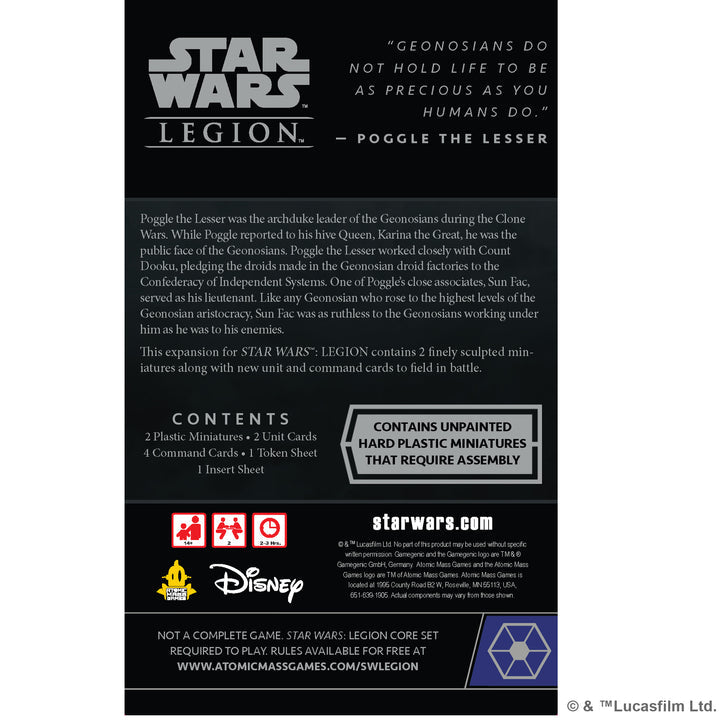 SWL116EN Sun Fac and Poggle the Lesser Operative and Commander Expansion