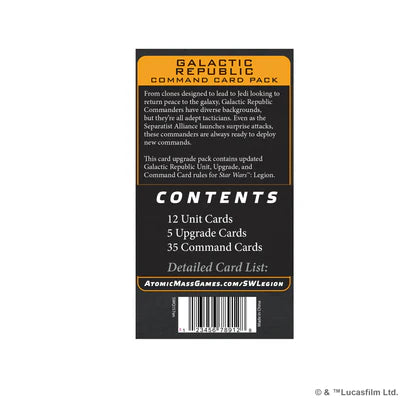 Star Wars Legion Galactic Republic Command Card Pack (EN)