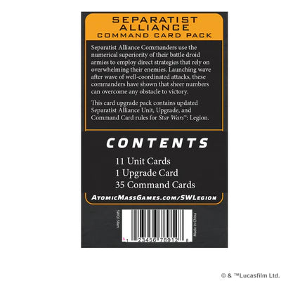 Star Wars Legion Separatist Alliance Command Card Pack (EN)