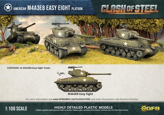 M4A3E8 Easy Eight Tank Platoon (x3 Plastic)