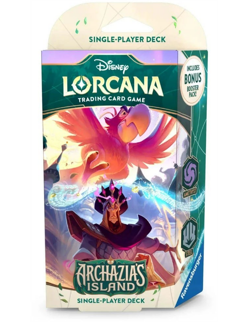 lorcana archazia booster box Disney Lorcana TCG: Archazia's Island Starter Deck Amethyst & Steel (I