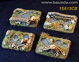 15A15CB 4 different 4 holes Infantry scenic bases (forest) Baueda- Blitz and Peaces