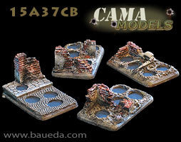 15A37CB 4 different 4 holes infantry scenic bases (urban) Baueda- Blitz and Peaces