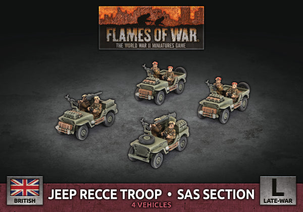 Jeep Recce Troop/SAS Section (4x Plastic)