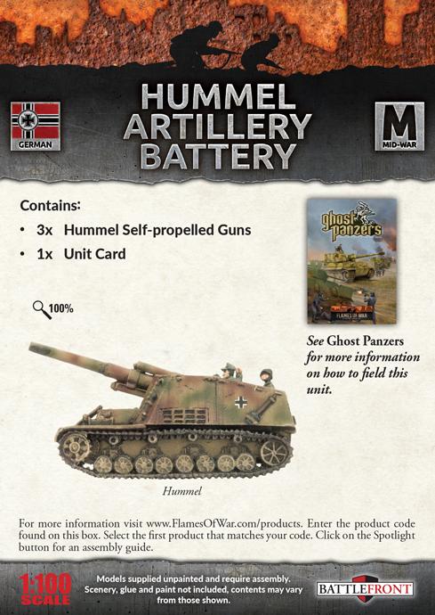 GBX158 Hummel Artillery Battery Battlefront- Blitz and Peaces