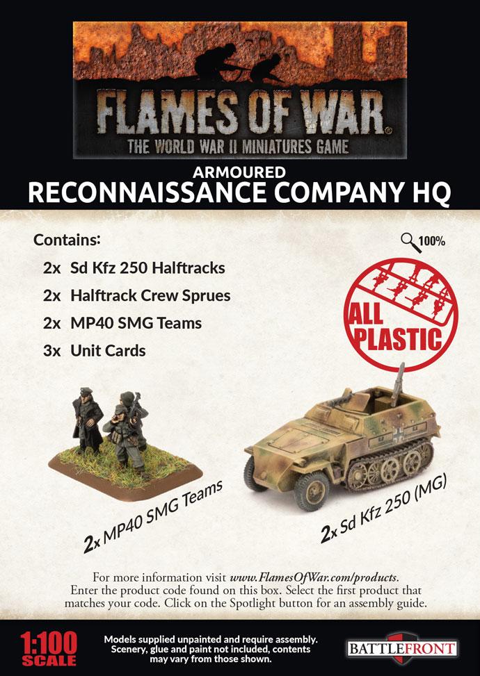 GBX150 Armoured Reconnaissance Company HQ (Plastic) Battlefront- Blitz and Peaces