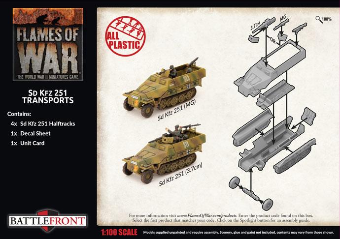 GBX152 Sd Kfz 251 Transports (Plastic) Battlefront- Blitz and Peaces