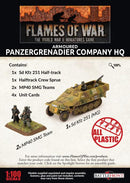 GBX168 Armoured Panzergrenadier Company HQ (plastic) Battlefront- Blitz and Peaces
