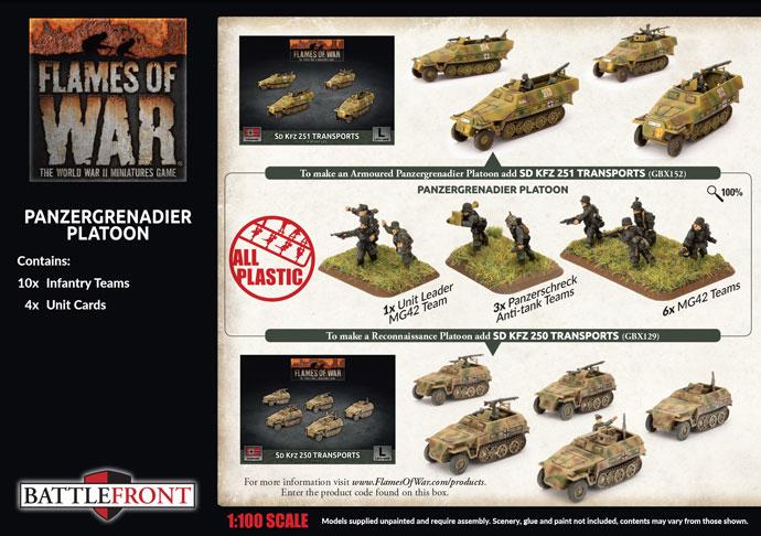 GBX169 Panzergrenadier Platoon (plastic) Battlefront- Blitz and Peaces