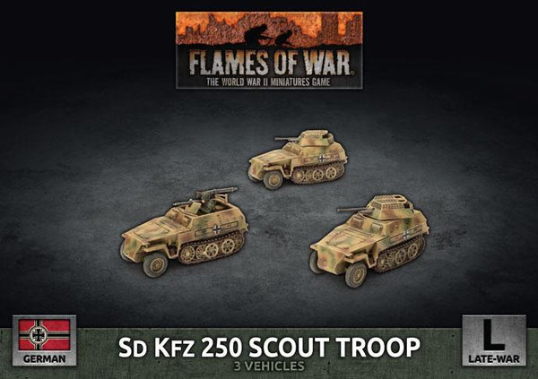 GBX176 Sd Kfz 250 Scout Troop (Plastic) Battlefront- Blitz and Peaces