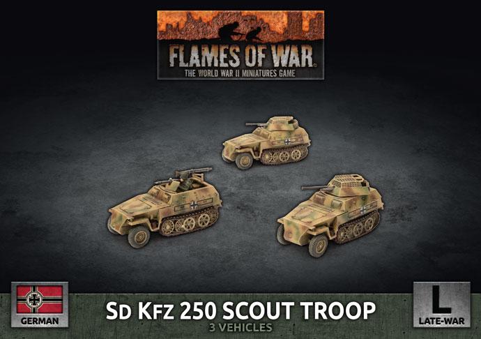 GBX176 Sd Kfz 250 Scout Troop (Plastic) Battlefront- Blitz and Peaces