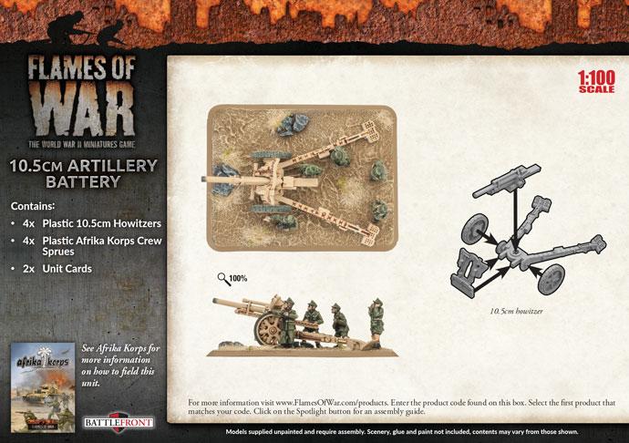 GBX91 10.5cm Artillery Battery (Plastic) Battlefront- Blitz and Peaces