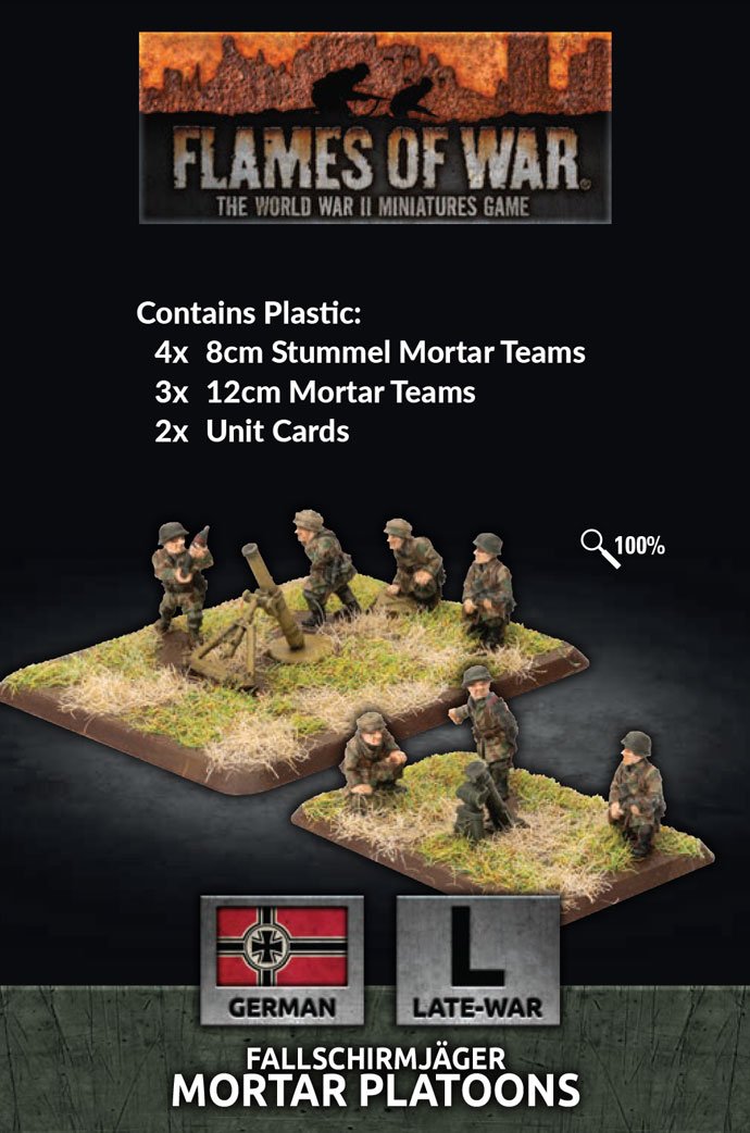 GE769 Fallschirmjager 8cm/12cm Mortar Platoon Battlefront- Blitz and Peaces