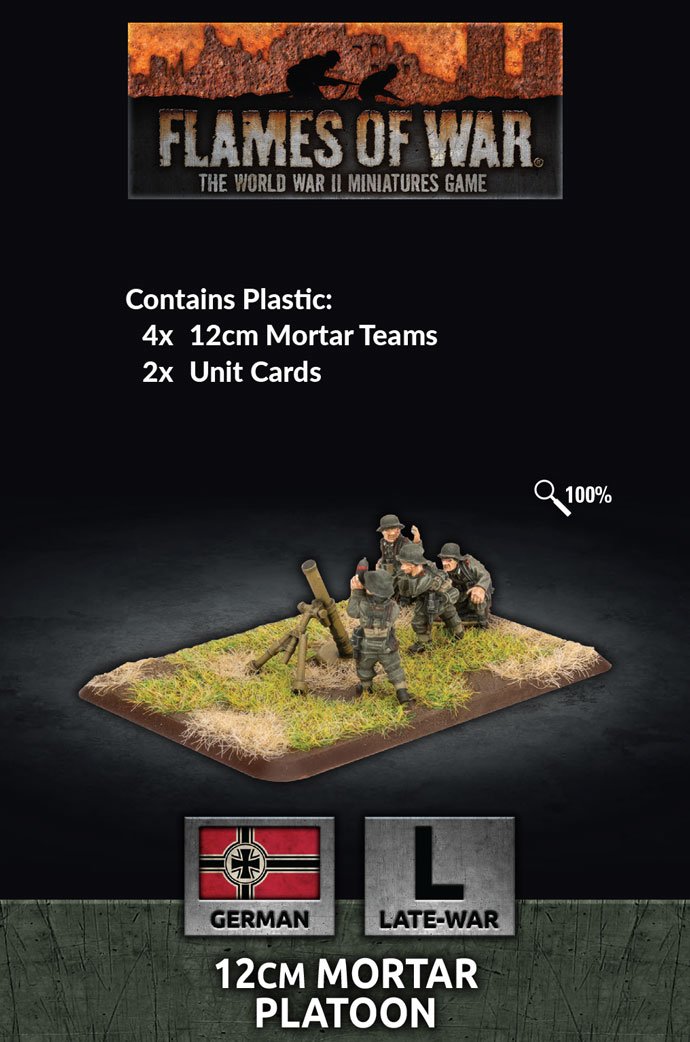 GE771 12cm Mortar Platoon (x4 Plastic) Battlefront- Blitz and Peaces