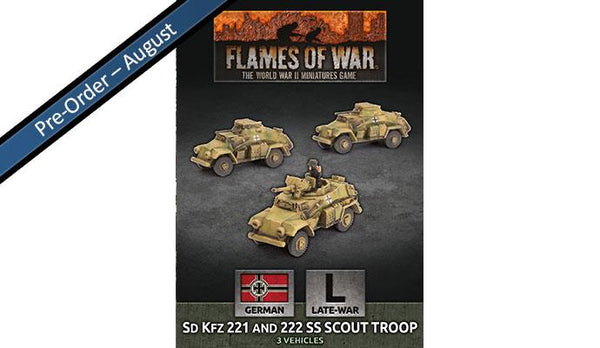 GBX157 Sd Kfz 221 and 222 SS Scout Troop (x3 Plastic)