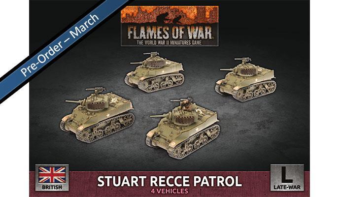 BBX58 Stuart Recce Patrol (Plastic) Battlefront- Blitz and Peaces