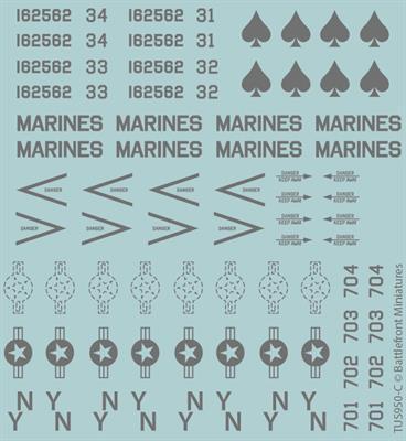 TUS950 American Decal set Battlefront- Blitz and Peaces