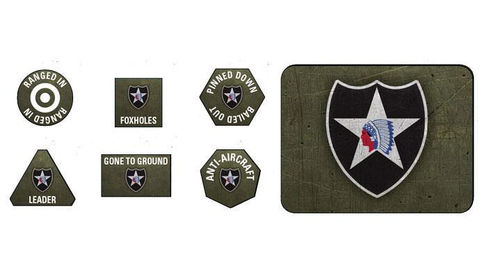 USO904 2nd Infantry Division Tokens and Objectives Battlefront- Blitz and Peaces