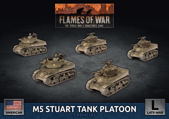 UBX70 M5 Stuart Light Tank Platoon (Plastic) Battlefront- Blitz and Peaces