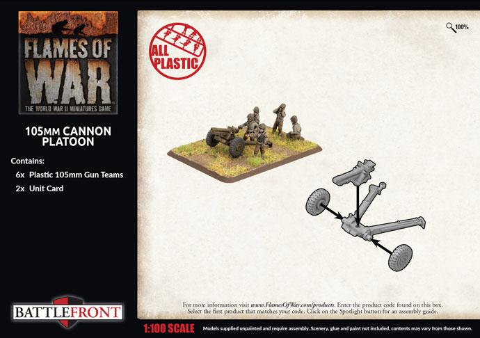 UBX82 105mm Cannon Platoon (Plastic) Battlefront- Blitz and Peaces