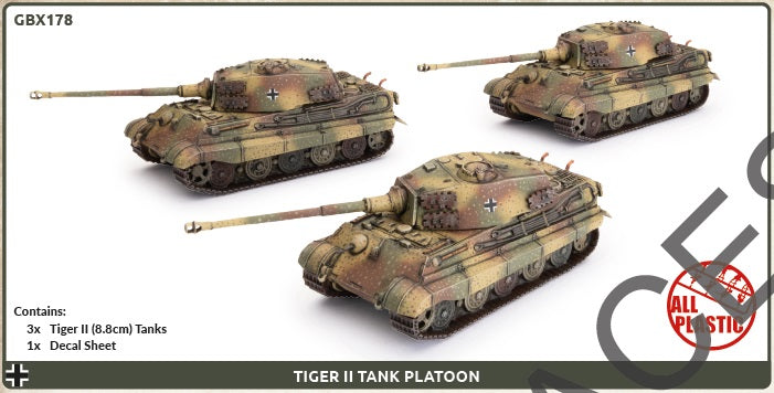 Tiger II (8.8cm) Tank Platoon (3x Plastic)