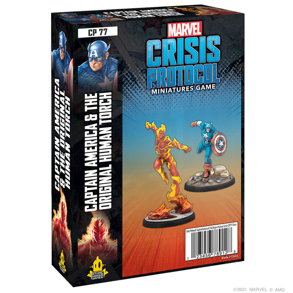 MARVEL CRISIS PROTOCOL CAPTAIN AMERICA &amp; THE ORIGINAL HUMAN TORCH EN