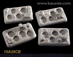 15A28CB 4 different 4 holes Infantry scenic bases (desert) Baueda- Blitz and Peaces