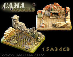 15A34CB 2 different Heavy Artillery scenic bases (urban) Baueda- Blitz and Peaces