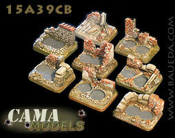 15A39CB 6 different 2 holes small scenic bases (urban Baueda- Blitz and Peaces